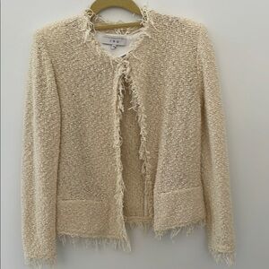 IRO Cream Textured Open Cardigan